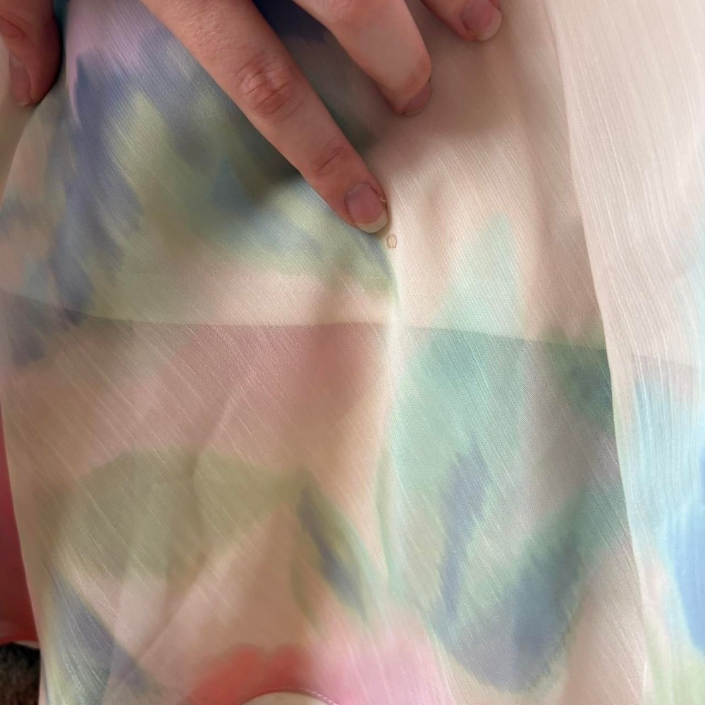 Taylor Maxi Dress Womens 12 Empire Waist Watercolor Tie Dye Lined Wedding - Picture 5 of 8